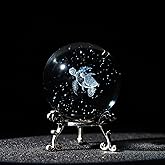HDCRYSTALGIFTS 3D Laser Engraved Sea Turtles Crystal Ball Paperweight with Stand 60mm Glass Full Sphere Ocean Animal for Home Decor Gifts for Mom
