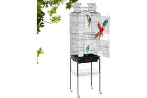 BestPet Bird Cage Parakeet Cage 64 inch Open Top Standing Parrot Cage Accessories with Rolling Stand for Medium Small Cockati