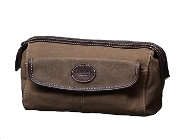 large men's leather toiletry bag