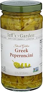 Jeff's Naturals Sliced Golden Greek Peperoncini - 12 oz