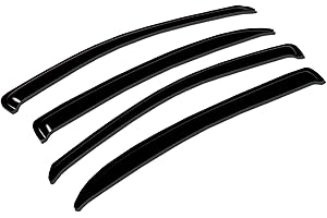 Tuningpros WV-488 Outside Mount Window Visor Deflector Rain Guard Dark Smoke 4-pc Set, Compatible with 2003-2014 Volvo XC90