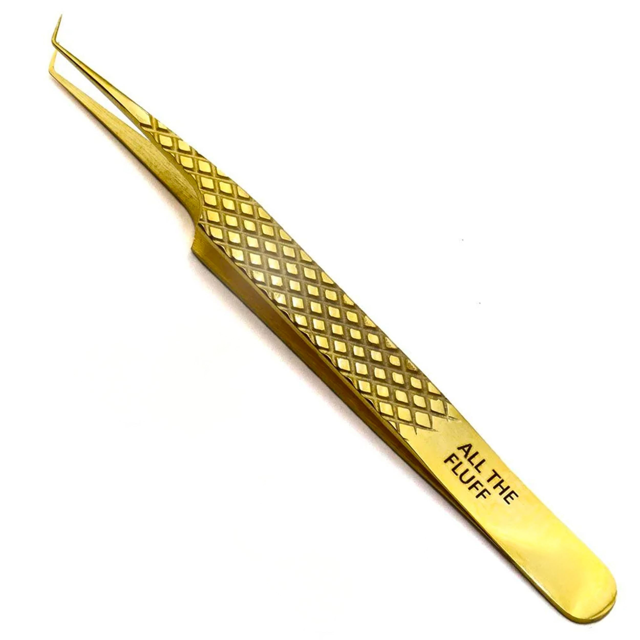 LLBA Lash Tweezer Professional Volume False Lash Application Tool | Multi Shapes & Purposes Tweezers | Non-Slip Grip Tweezers for Volume, Isolation & Classic Lashes (Gold, All The Fluff Volume)