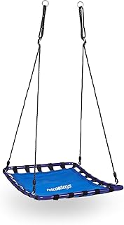 Relaxdays Nestschaukel eckig für den Outdoor-Bereich, max. Personengewicht: 113 kg, HBT: 153 x 98 x 74 cm, blau-schwarz