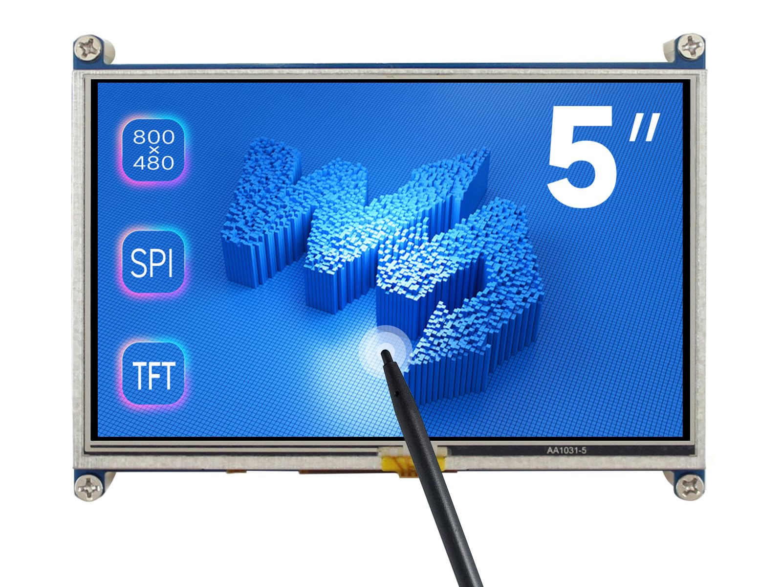 Waveshare 5 inch Display for Raspberry Pi 4 Resistive Touchscreen 800x480 High Resolution HDMI LCD Monitor Compatible for All Raspberry Pi Raspbian/Ubuntu/Kali/Retropie Drivers Provided