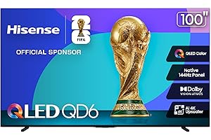 Hisense 100" Class QD6 Series (100QD6QF, 2025 Model) QLED 4K UHD Smart Fire TV, 144Hz, Voice Remote with Alexa, Dolby Vision, Dolby Atmos, Motion Rate 240, HDR 10+, Game Mode Pro, MEMC, VRR, ALLM