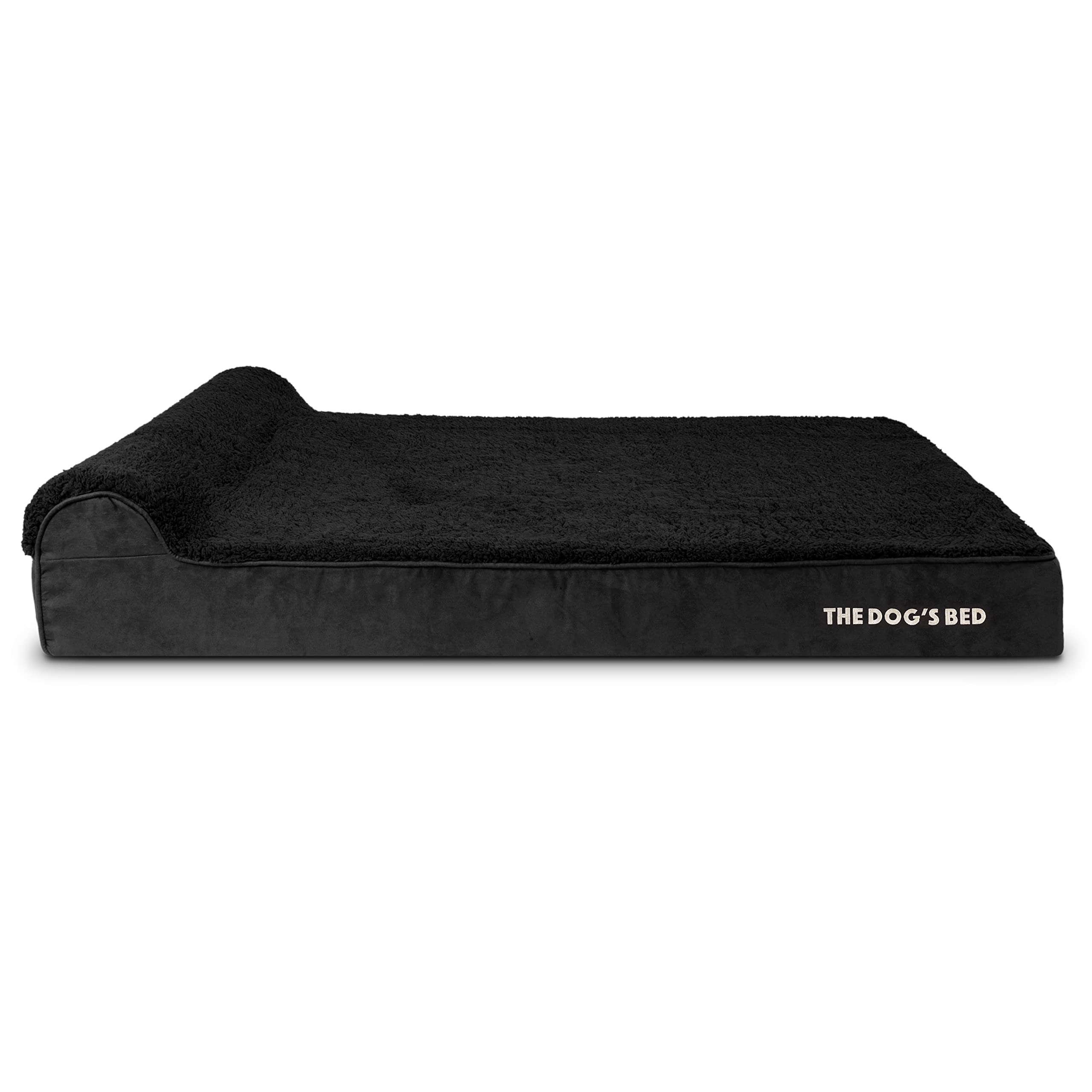 The Dog’s Bed Cover – Replacement Cover, Black Plush, XXL, 15cm