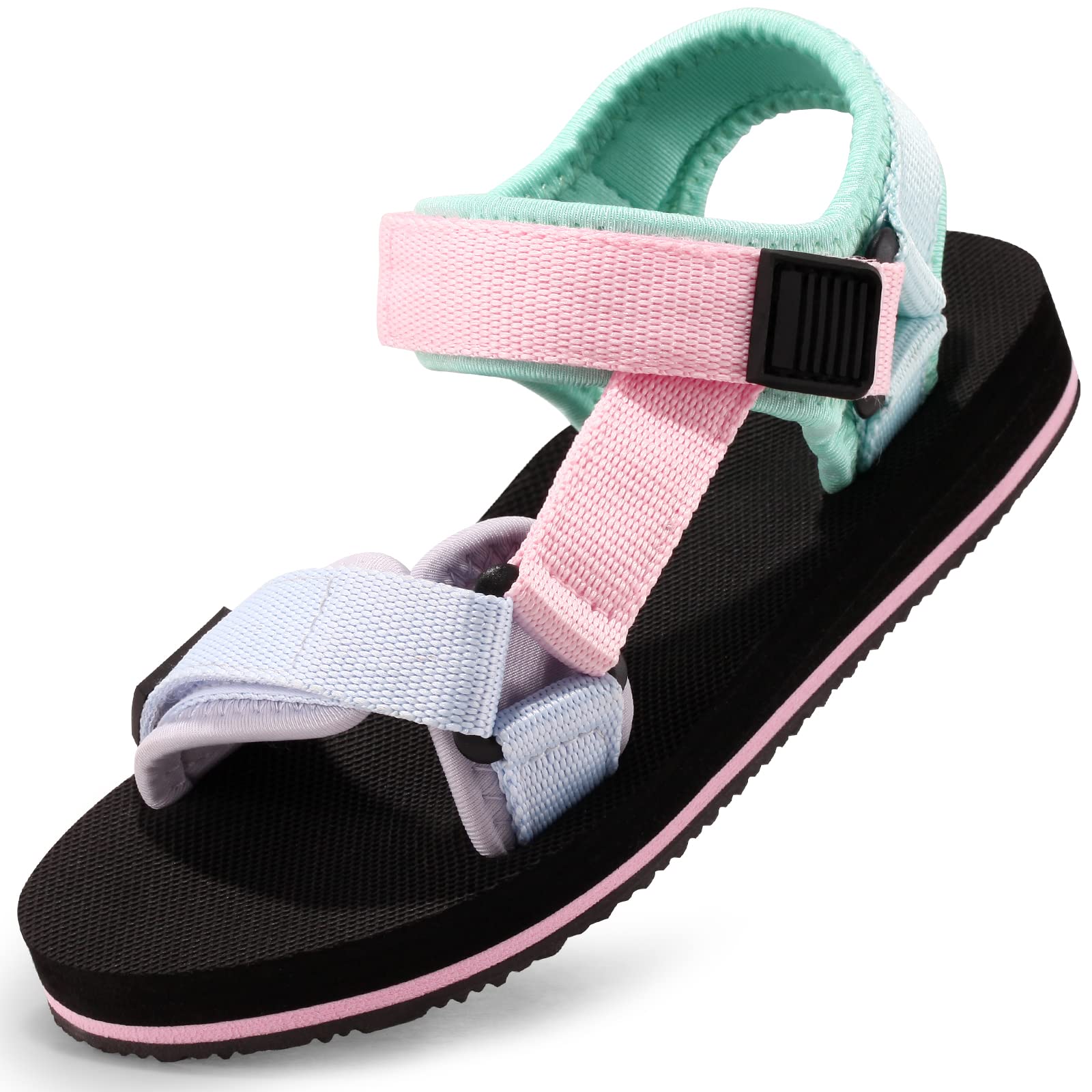 Photo 1 of KELISI Unisex-Child Big Kids Sandals Adjustable Straps Slip on Athletic Sandals Outdoor Casual Shoes