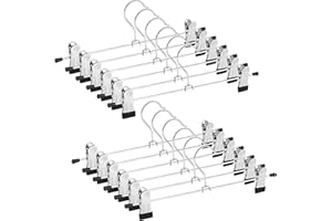 Metal Pants Shorts Hangers, Heavy Duty Kids Skirt Hangers with 2 Adjustable Non Slip Clips, Ultra Thin Space Saving 360 Degre