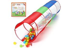 STLOVe 71" Play Tunnel for Kids to Crawl Through, Ball Pit 180 * 46cm Pop Up Tunnels for Toddler Outdoor Indoor Climbing Toys