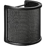 Pop Filter,Aokeo [Upgraded Three Layers] Metal Mesh & Foam & Etamine Layer Microphone Windscreen Cover Handheld Mic Shield Ma