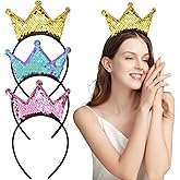 Capiant 3 PACK Sequins Crown Headband, Queen Crown Headband, Women Hair Band Accessories, Cute Hair Accessories Fit Women Party Take Photos Decorations(3 Colors)
