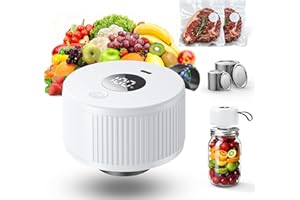 AULETOR 3-in-1 Electric Mason Jar Vacuum Sealer Kit for Mason Jars, Food Savers & Containers | Food Preservation System for Kitchen | Ideal for Canning Jams, Pickles, Dry Foods, Grains & Leftovers (White)