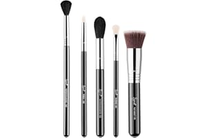 SIGMA Beauty Most Wanted Makeup Brush Set – Set of 5 Favorite Makeup Brushes for Foundation, Highlighter, Eyeshadow, Pencil Liner, and Blending (5 pcs)