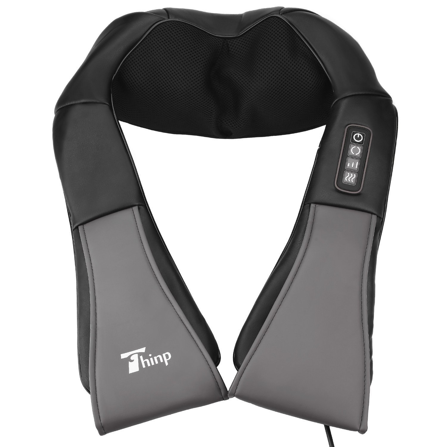 Thinp Masajeador para Cuello Espalda Masajeador Shiatsu Calor Botones Intensidad Ajustable Masajeador