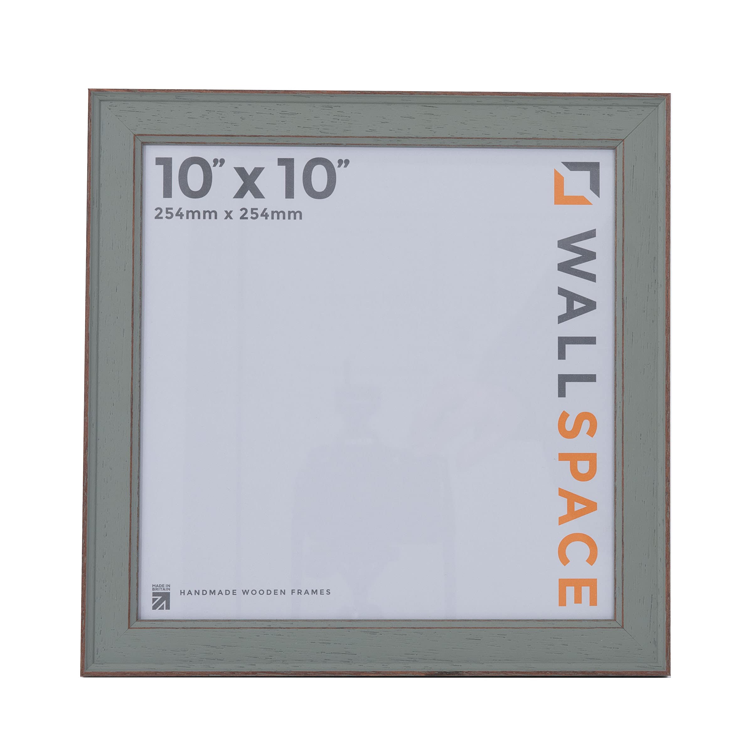Wall Space Shabby Chic 10x10 Green Picture Frame | Green Photo Frame 10x10 | 10 x 10 inch | 254x254mm | 25.4x25.4cm | Solid Wood Wooden with Real Glass | Square — image 1