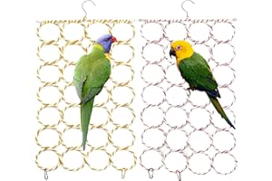 BNOSDM 2 Packs Bird Hemp Rope Net Swing Climbing Rope Net for Birds Parrot Ladder Macaw Hanging Hammock Activity Toy for Rats Parakeet Cockatiel Cockatoo Conure African Grey Budgie