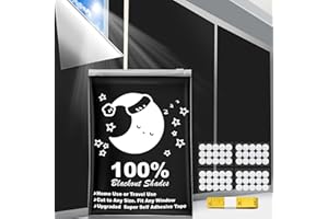 Blackout Blinds, (300x145cm) Portable Blackout Curtains, 100% Blackout Material Temporary Blackout Blinds for Baby Nursery, B