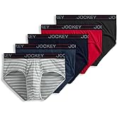 Jockey Men's Underwear Lightweight Cotton Blend Brief - 5 Pack