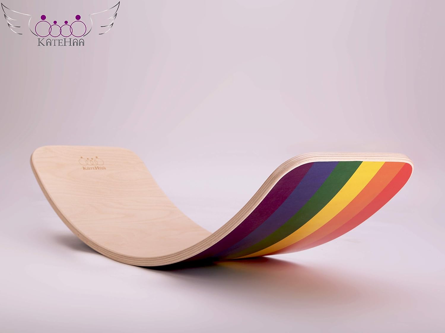 KateHaa Original Rainbow Wooden Balance Board, 35'' Eco Lacquer