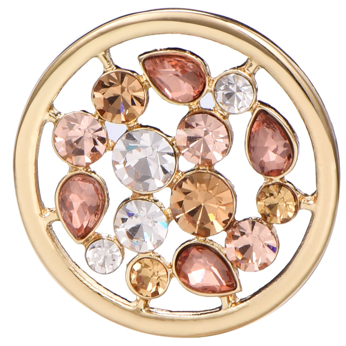 Morella Women's Decorative Coin 33 mm Gold-Silver-Pink