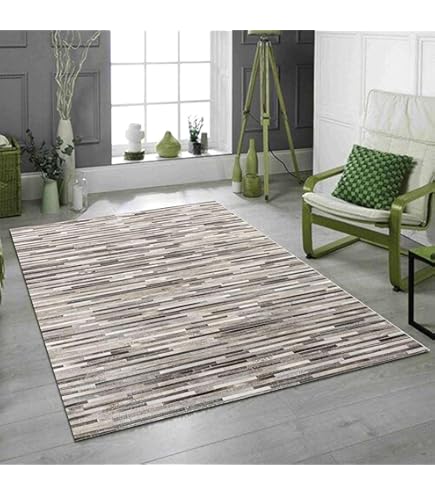 FOTA 100% Genuine Leather Cowhide Patchwork Area Rug Cow Skin Soft Hair Suede Carpet Throw Real Natural Pattern Cowhides Rustic Barn House Decor Western Southern Unique Boho (Tricolor, 6' X 4 - View #9