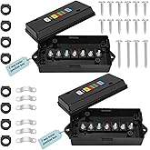 Anayguto 2 Set 7 Way Trailer Junction Box Weatherproof 7 Way Junction Box | 7 Way Trailer Wire Junction Box 7 Pole Waterproof with 7 Gang Color Coded Solid Studs for RV Camper Caravans Boat Rewiring