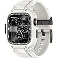 amBand 46mm for Apple Watch Series 10 Band Case Men, M1 Sport Rugged Heavy Duty Cover Tactical Strap Military Grade Protective Bumper Protector for iWatch 46 mm Men - White