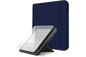 Case for Kobo Libra Colour & Libra 2 - Kobo-Style Vegan Leather Cover with Origami Stand & Auto Wake/Sleep, Includes Screen P