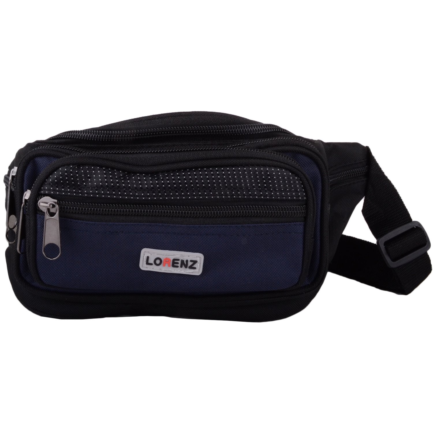 Ladies/Mens Canvas Style Travel/Holiday Bum Bag/Waist Bag with Adjustable Strap - Navy