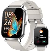 Mindimp Smart Watches for Men Women, Fitness Tracker with Activity Counter/Sleep Monitor, IP68 Waterproof Smart Watch for Android iPhone iOS Compatible (Starlight, 1.83)