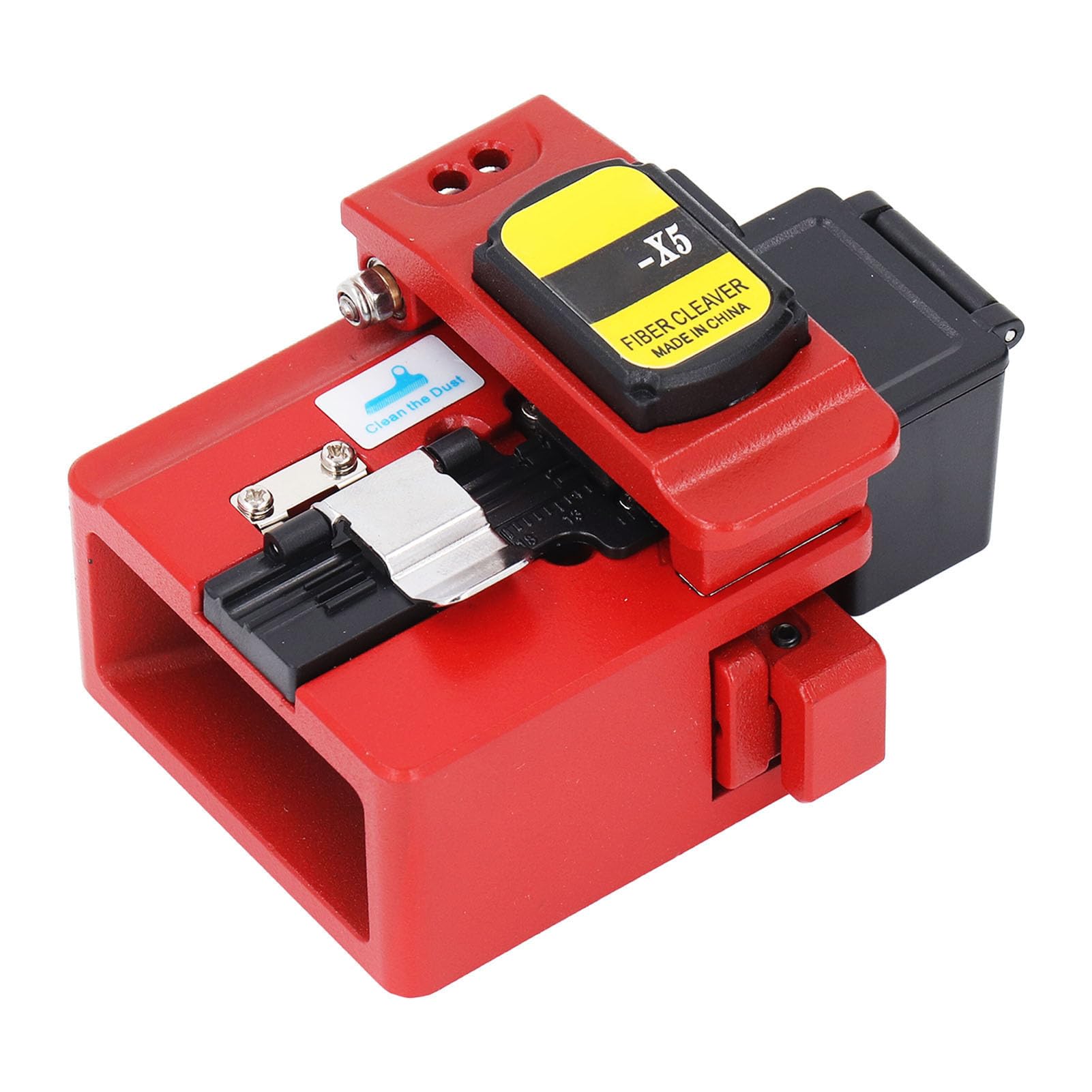 Optical Fiber Cleaver, Fiber Optic Cleaver, High Precision Optical Fiber Cleaver W/ 16 Cleaving Spots & 48000 Cleaves, FTTH Optic Fiber Cutter W/Scrap Collector