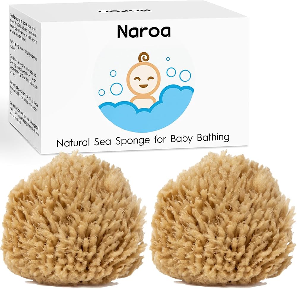 Naroa Natural Baby Sponge Soft Sea Wool Unbleached 2 Pack