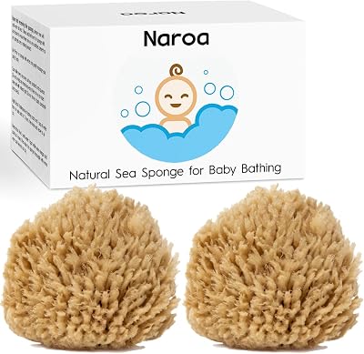 Naroa Natural Baby Sponge Soft Sea Wool Unbleached 2 Pack