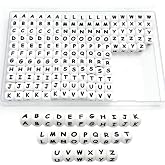 156 Pcs White Silicone Alphabet Beads, 12mm A-Z Square Letter Beads | Soft silicone, for DIY jewelry keychains bracelets necklaces, 12mm A-Z square beads, 156PCS, white letter craft beads
