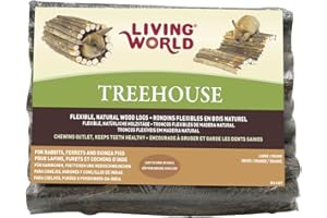 Living World Tree House Real Wood Logs, Large, Brown, L (Pack of 1)