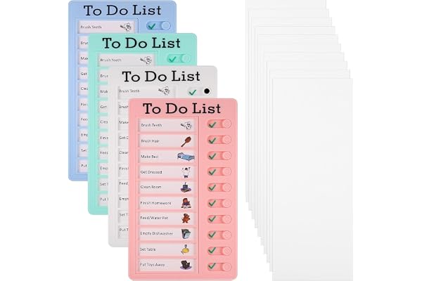 JIANTA 4 Pcs Chore Chart for Kids, Reusable to Do List Board | Sliding Routine Chart and Checklist Board for Daily Tasks, Reu