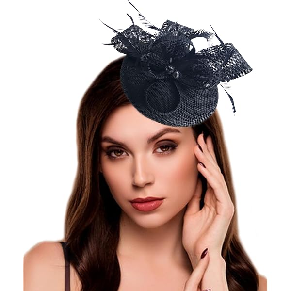 Elegant Derby Bowler Fascinator Hat Adjustable Sinamay Feather Cocktail Party HIMESPORT Wedding Bridal Derby Bowler Hats for Women Ladies  main image 2