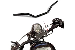 COBIKE Motorcycle Hanger 1 inch 25mm Ace Cafe Racer Clubman Handlebar Handle bars handlebars Bar compatible with Harley Sportster XL883 XL1200(Black Low)