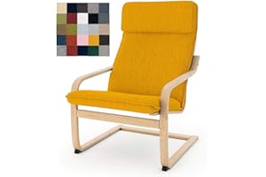 Vepping Lude Multi Colored Armchair Replacement Cover, Fits IKEA Poäng Armchair, Cushion not Included (Cushion Design 3, Polyester - Yellow)