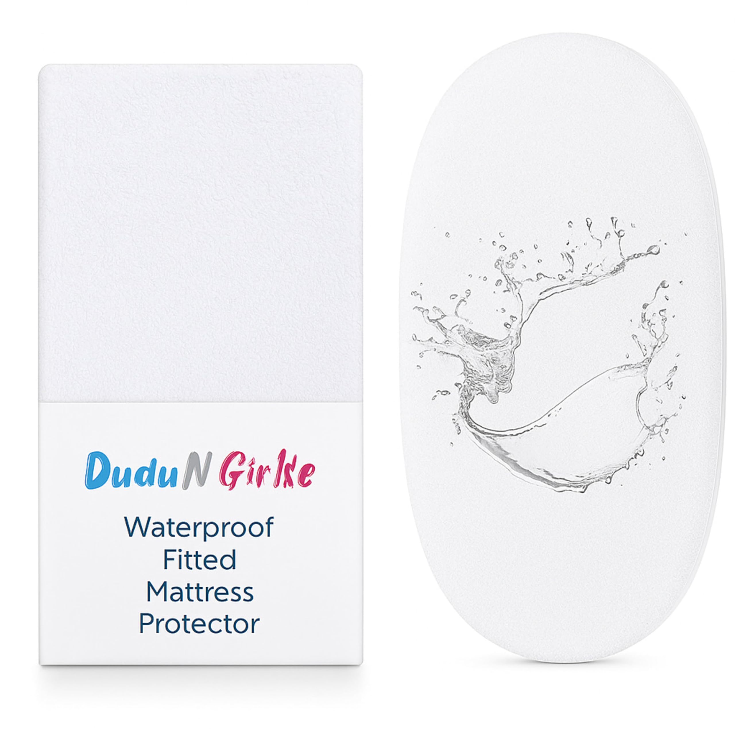 Dudu N Girlie Terry Cotton 100 Percent Waterproof Moses Basket Mattress Protector, 36 cm x 75 cm