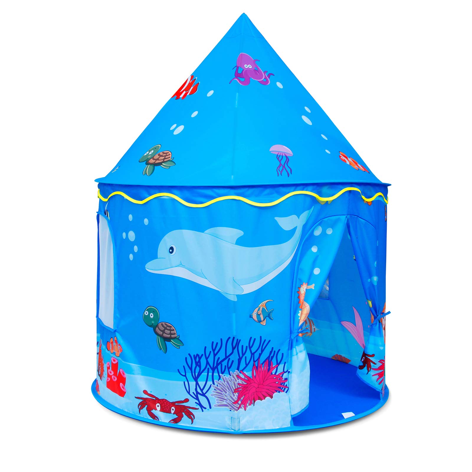 Play Tent for Kids Mermaid Castle Playhouse for Boys Girls Sea World Pattern Children Tent As Gift
