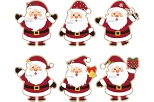 COCHIE Christmas Gift Tags Stickers, 96Pcs Christmas Gift Labels Stickers, Self-Adhesive Santa Claus Name Tags for Xmas Gifts Wrap Presents Boxes Decoration, 2 x 3 Inch, Natural Kraft Paper
