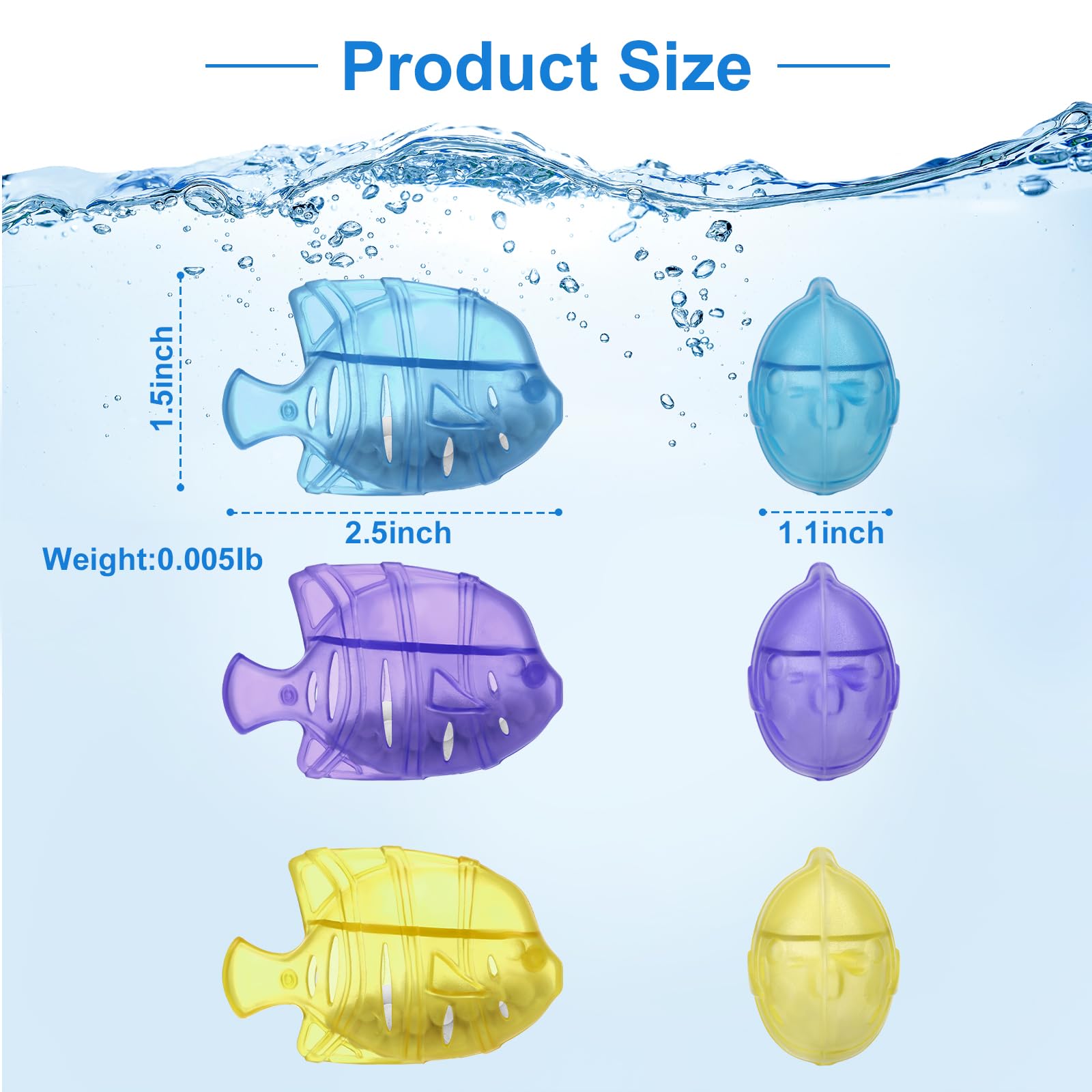 10PC Humidifier Cleaner Fish Universal Humidifier Tank Cleaner Works in All humidifiers and Fish Tanks Purifies Water, Prevent Hard Water Build-Up,Demineralization Cleaner(Blue Yellow Purple)