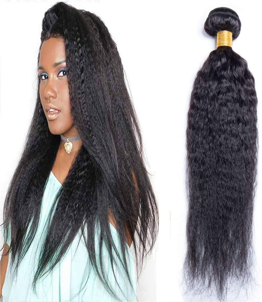 Ali Moda Yaki Kinky Straight Brazilian One Bundle 100% Unprocessed Human Virgin Hair Weave Extensions Natural Color 10 inch