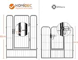 HOMIDEC 8-Panel Dog Pen with Door 80cm High Indoor Outdoor Playpen Black view 4
