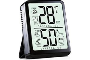Antonki Digital Hygrometer Indoor Thermometer, Humidity Meter with Max/Min Records, Room Temperature and Humidity Monitor for