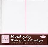 Anita's Tall Plain White Cards & Envelopes 50 Pack 10.5 x 21cm