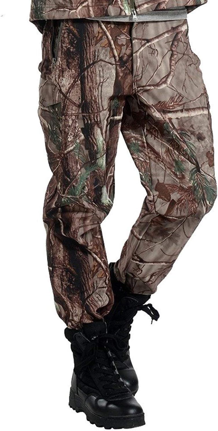 Tactical Waterproof Soft Shell Pants Men Winter Windproof Warm Camouflage Fleece Military Trousers Army Hunt Camouflage Pants
