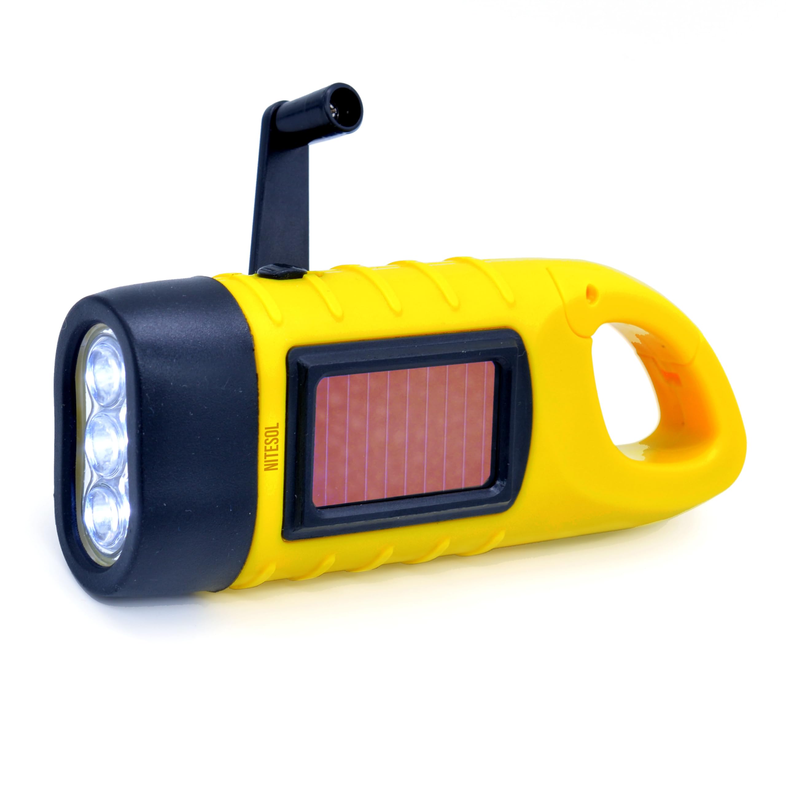 Nitesol Wind Up LED Solar Camping Emergency Car Torch with Carabiner and Hook