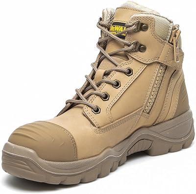 DEWALT Akron Side Zip Steel Toe Safety Boot Sand UK9 EU43